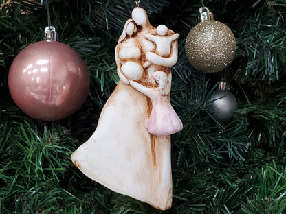 Pregnant Expecting Family of Four Christmas Ornament OrDrEFO4-YTC-BB-B