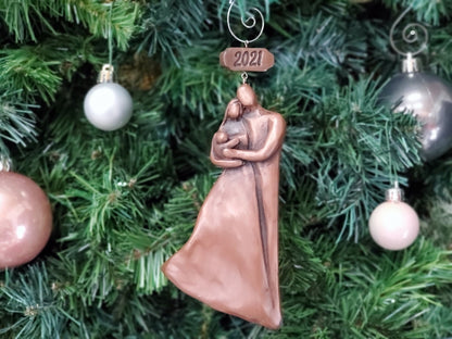 2023 Personalized Family Christmas Ornament with Baby, Family Of Three - Young Toddler Baby's First Christmas Ornament, Family's First Baby