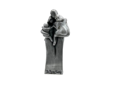 Family of Four w/ Baby and Young Toddler 10 Year Anniversary Aluminum Sculpture 10th Anniversary Gift for Men