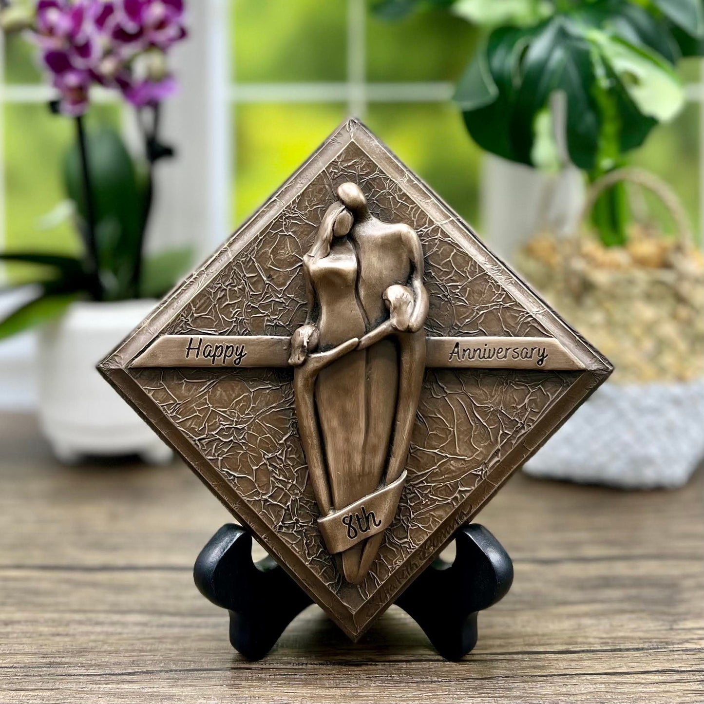 8th Anniversary Bronze Plaque, Anniversary Gift, Eighth Wedding Anniversary Gift for Him and Her