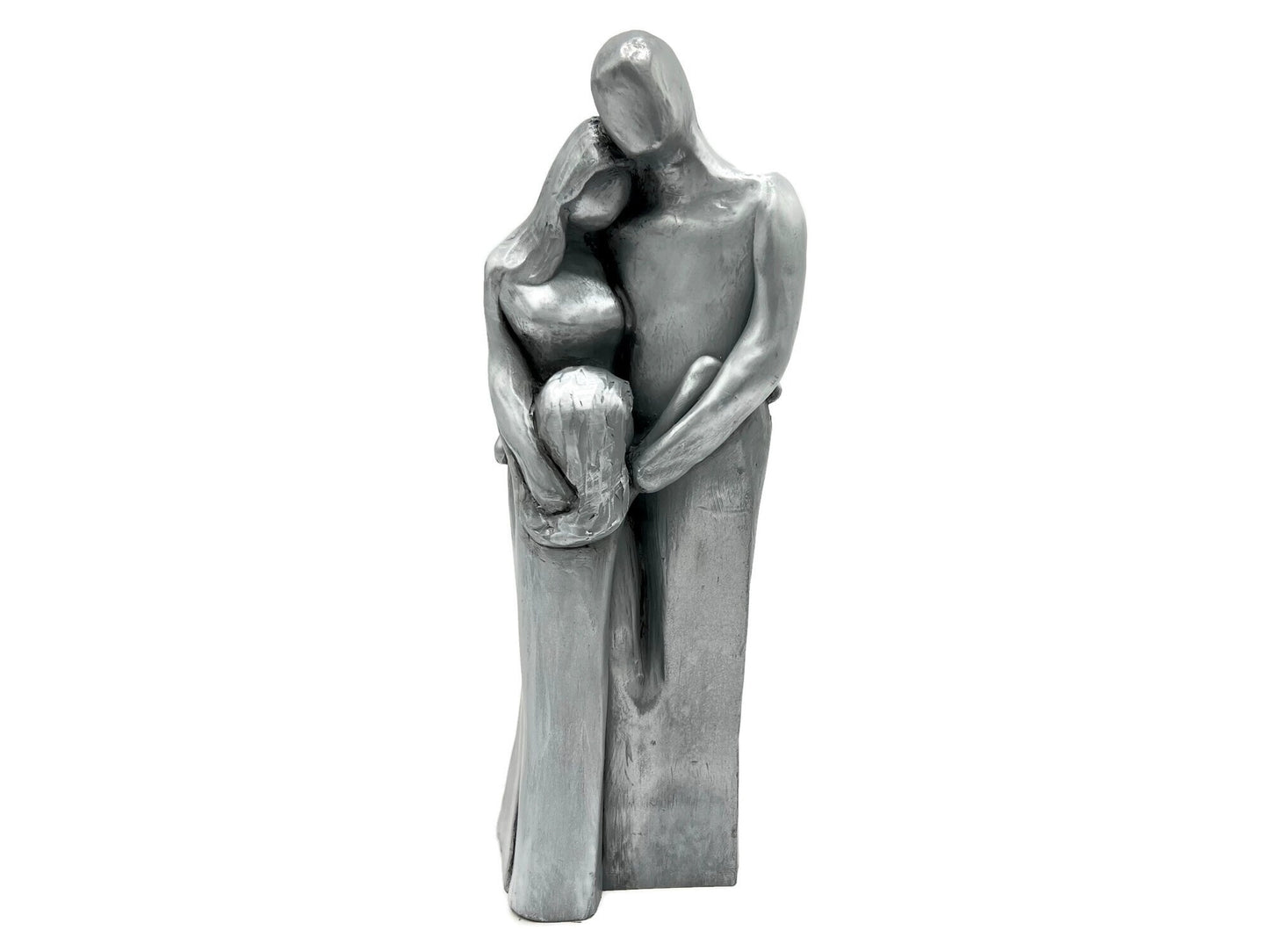 Family of Three 10 Year Anniversary Aluminum Sculpture, Anniversary Gift for Men, Gift for Her, 10 Years Gift for Husband Wife