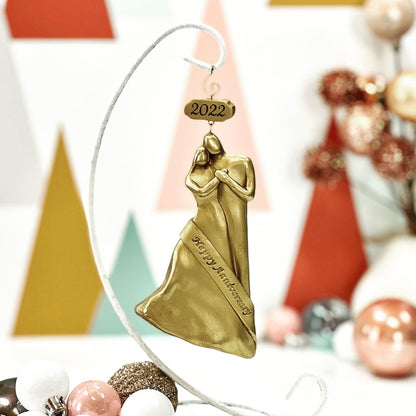 50th Wedding Anniversary Gold Christmas Ornament Gift for Parents, Couple, Friends, Husband or Wife