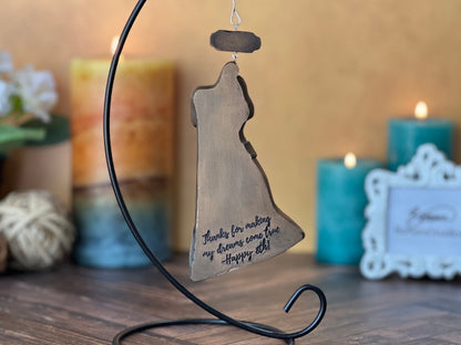 Couple's Wedding Anniversary Gift, Aluminum, Bronze, Copper, Pearl, Ivory, Silver or Gold - Happy Anniversary 2023 Christmas Ornament