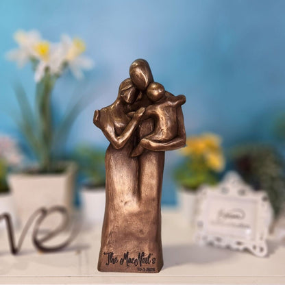 Family of Three, Young Toddler Portrait 7th, 8th, 10th Anniversary Gift, Mother's Day, Father's Day, Christmas - FO3YT