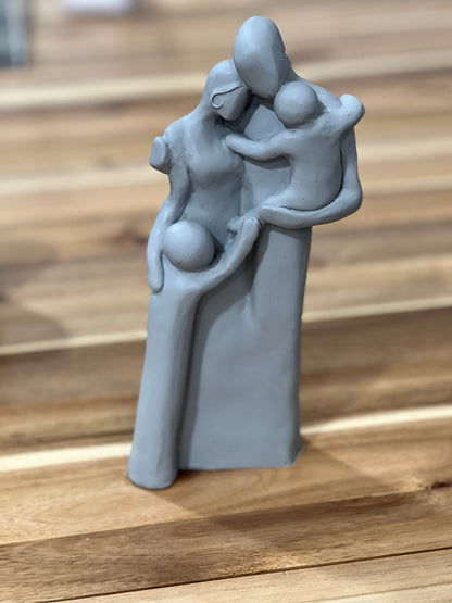 7th Anniversary Family of Four Portrait with a Toddler and a Child Sculptur, Copper Anniversary Gift, 7 Year Anniversary Gift, Copper 9FO4TC