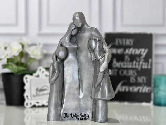 10 Year Anniversary Aluminum Sculpture, 10th Anniversary Family Portrait, Anniversary Gift for Men, Gift for Her Husband FO4-Older