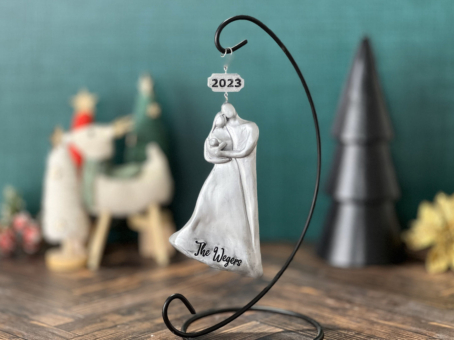 2023 Personalized Family Christmas Ornament with Baby, Family Of Three - Young Toddler Baby's First Christmas Ornament, Family's First Baby